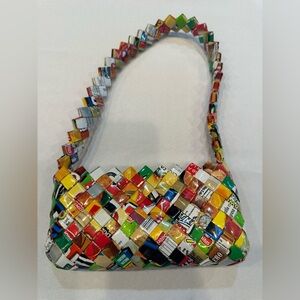 Colorful Woven Candy Wrapper Purse